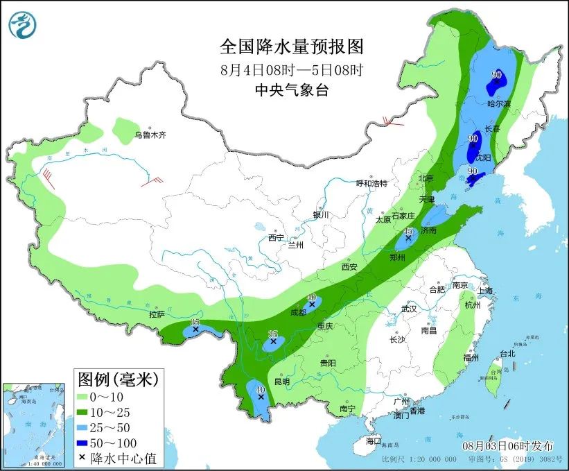 未来三天国内天气预报（8月3日）