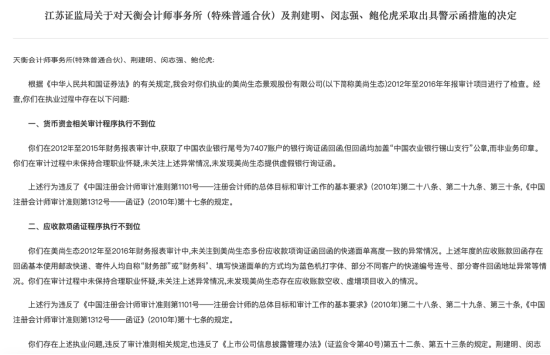 因年报审计项目违规 天衡会计师事务所及三名注册会计师被警示