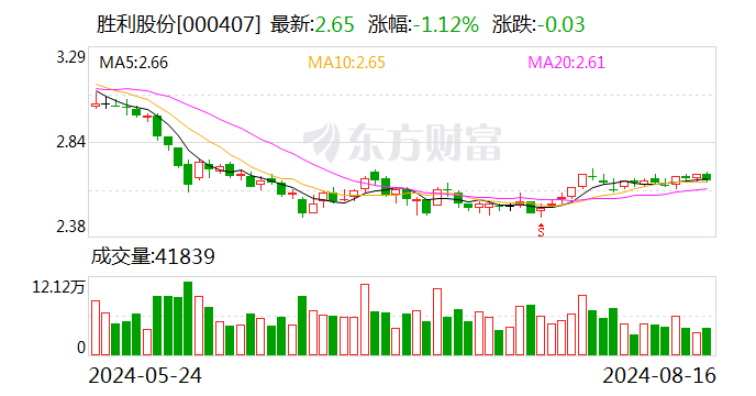 胜利股份：2024年上半年归属于上市公司股东的净利润同比增长1%  第1张