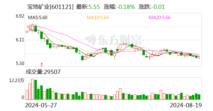 宝地矿业：上半年净利润同比增长53.24% 拟10派0.5元