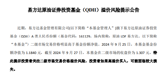 易方达旗下4只产品提示溢价风险 并购重组LOF、科创100ETF增强今日停牌1小时  第4张