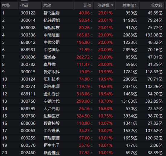 “宁王”天量暴涨18.7%！新经济龙头股再掀涨停潮，中证100ETF基金（562000）喜提“十连涨”，再创历史新高  第1张