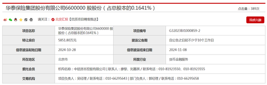 华泰保险660万股股权二度挂牌：出让底价打九折 东北轻合金拟出清离场  第2张