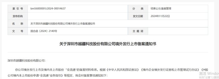 第三家18C公司越疆科技收到境外发行上市备案通知书